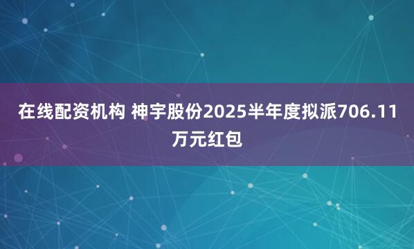 在线配资机构 神宇股份2025半年度拟派706.11万元红包