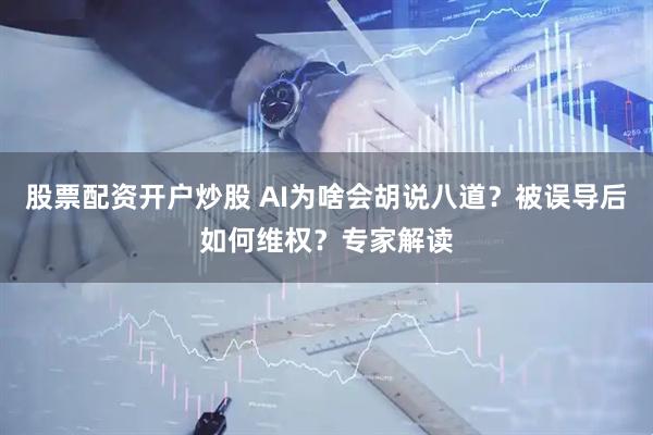 股票配资开户炒股 AI为啥会胡说八道？被误导后如何维权？专家解读
